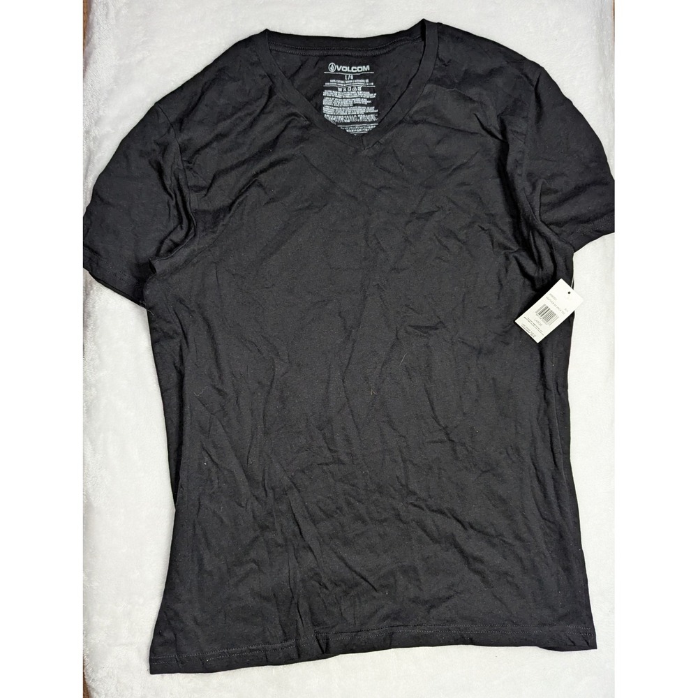 Volcom Heather SS VNCK Tee Mens Large Black V-Neck Short Sleeve T-Shirt A5902021